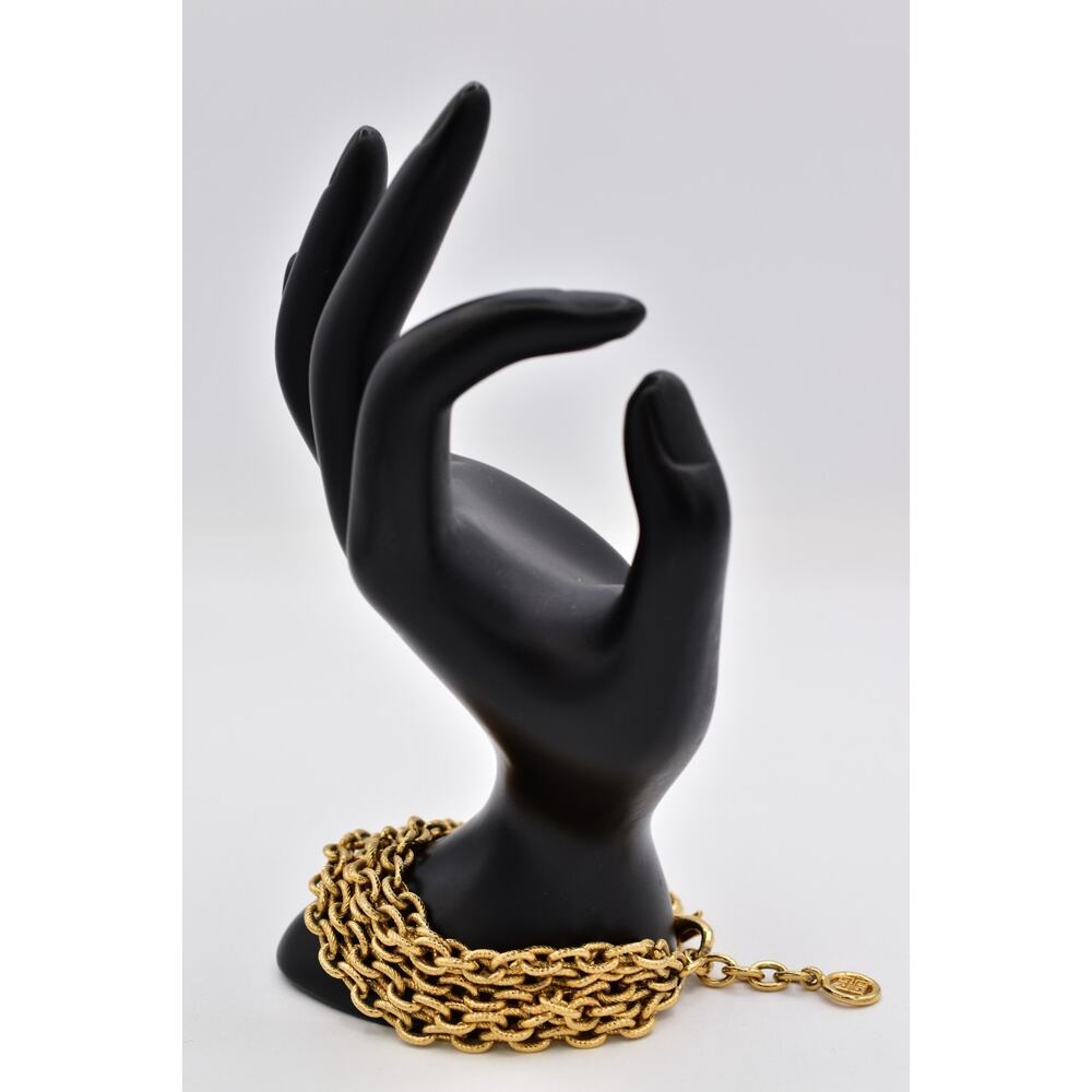 Givenchy Vintage Multi-Chain Bracelet Gold Textured Link Signed 1980s Bin2 - Picture 6 of 12